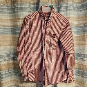 University Of South Carolina Pennington & Bailes Men's Garnet/ White LS Shirt